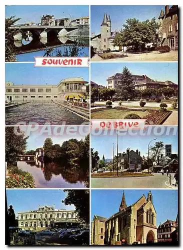 Cartes postales moderne Brive pont piscine th��tre �glise Le Pont Cardinal