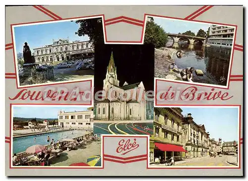 Moderne Karte Brive souvenir Le Theatre �glise piscine