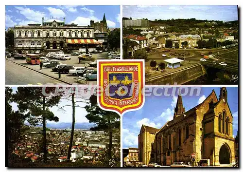 Cartes postales moderne Brive Le Theatre La Place Du Pont Cardinal cath�drale