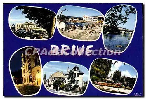 Cartes postales moderne Brive Place Aristide Briand La Piscine Le Pont Cardinal