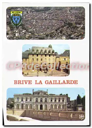 Moderne Karte Brive La Gaillarde Vue Generale Hotel De Ville Le Theatre