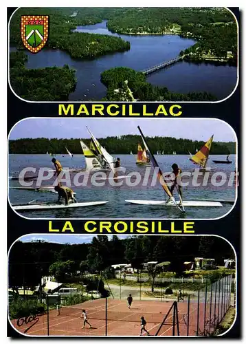 Cartes postales moderne Marcillac La Croisille Vue Aerienne L'Ecole De Planche A Voile tennis