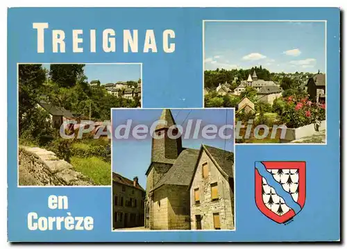 Moderne Karte Treignac Souvenir De Correze