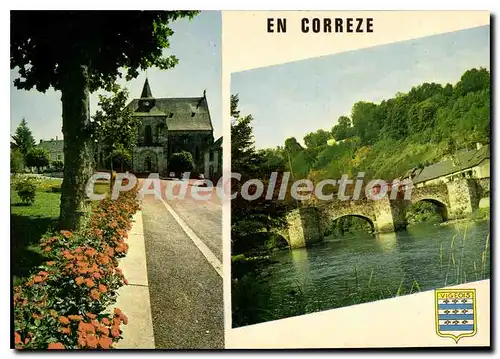 Cartes postales moderne Vigeois L'Eglise Vieux Pont Du Moyen Age Sur La Vezere