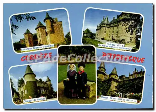 Moderne Karte Correze Collonges Chateau Vassinhac Pompadour Seilhac