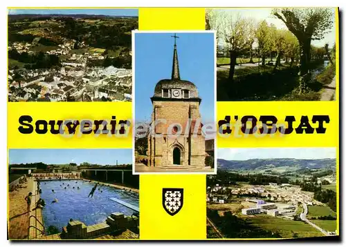 Cartes postales moderne Objat Vue Generale Le Parc L'Eglise Piscine Vue D'Ensemble