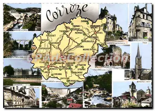 Moderne Karte Correze Ussel Patrie Du Cardinal Dubois carte touristique