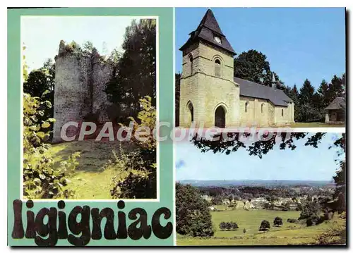 Cartes postales moderne Ligigniac Ruines Du Chateau L'Eglise Vue Generale