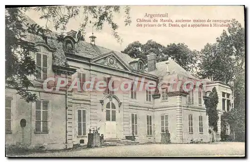 Cartes postales Argenteuil Chateau Du Marais Ancienne Maison De Campagne Mirabeau