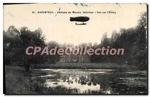 Cartes postales Argenteuil Chateau Du Marais Interieur Vue Sur I'Etang dirigeable