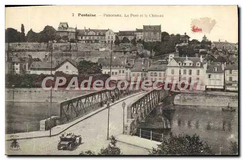 Ansichtskarte AK Pontoise Panorama Le Pont Et Le Chateau