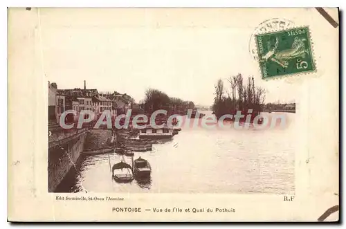 Ansichtskarte AK Pontoise Vue De I'Ile Et Quai Du Pothuis