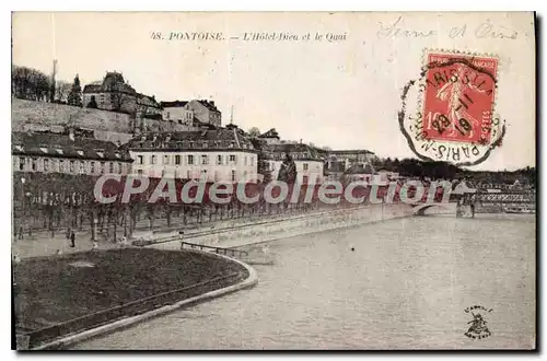 Cartes postales Pontoise L'Hotel Dieu Et Le Quai