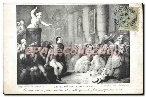 Cartes postales Pontoise je Vais Dit Il Jeter Mon Bonnet A Celle Qui a le plus tromp� son mari