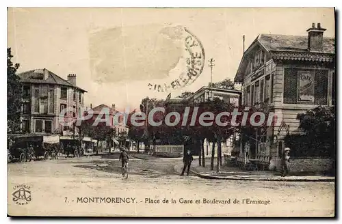 Cartes postales Montmorency Place De La Gare Et Boulevard De I'Ermitage