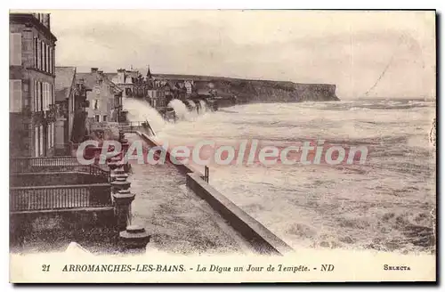 Cartes postales Arromanches Les Bains La Digue Un Jour De Tempete