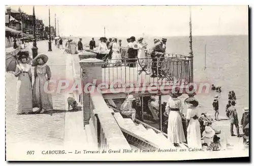 Ansichtskarte AK Cabourg Les Terrasses Du Grand Hotel Et I'Escalier