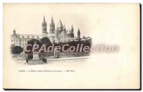 Cartes postales Caen L'Eglise Saint Etienne Et Le Lycee