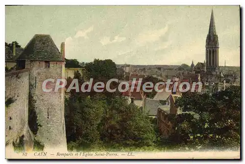 Cartes postales Caen Remparts Et I'Eglise Saint Pierre