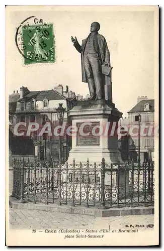 Cartes postales Caen Statue D'Elie De Beaumont Place Saint Sauveur