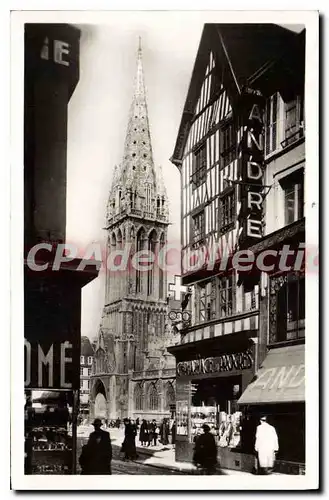 Ansichtskarte AK Caen La Clocher De St Pierre Vu De La Rue St Jean