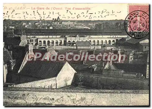 Ansichtskarte AK Caen La Gare De I'Ouest Vue D'Ensemble