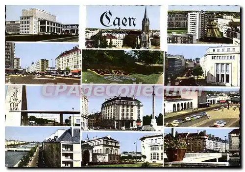 Moderne Karte Caen coll�ge gare poste