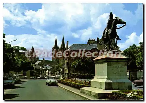 Moderne Karte Caen Normandie Place St Martin Statue Du Connetable Duguesclin