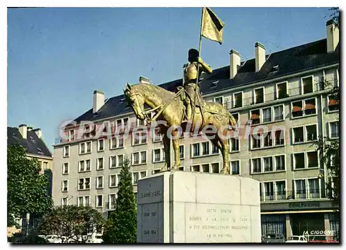 Moderne Karte Caen Place De La Resistance Et La Statue Jeanne d'Arc