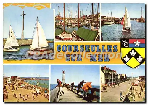 Cartes postales moderne Courseulles Sur Mer La Plage Et Le Port