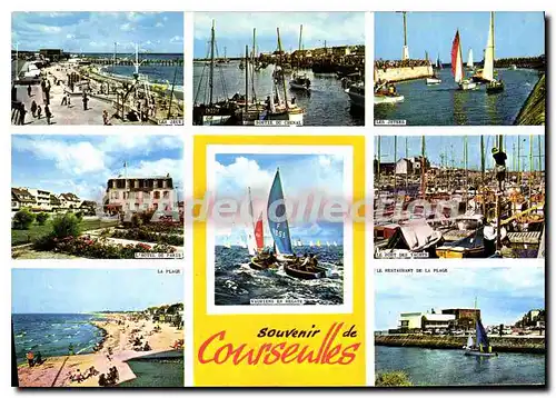 Cartes postales moderne Courseulles Sur Mer plage hotel de ville jeux restaurant jet�es