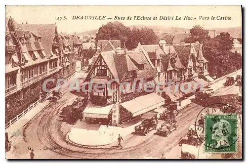 Cartes postales Deauville Rues De I'Ecluse Et Desir� Le Hoc Vers Le Casino