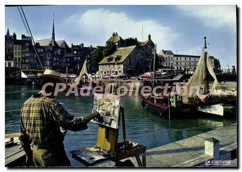 Cartes postales moderne Honfleur Le Bassin Et La Lieutenance