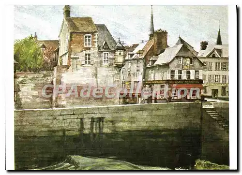 Cartes postales moderne Honfleur Aquarelle De Jean Louis Thibaut Le Vieux Bassin La Lieutenance 1977