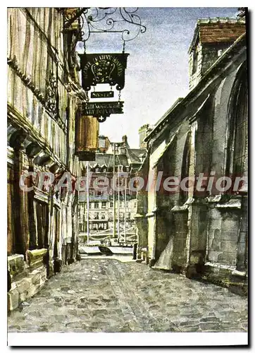 Cartes postales moderne Honfleur Aquarelle De Jean Louis Thibaut la rue de la prison 1980