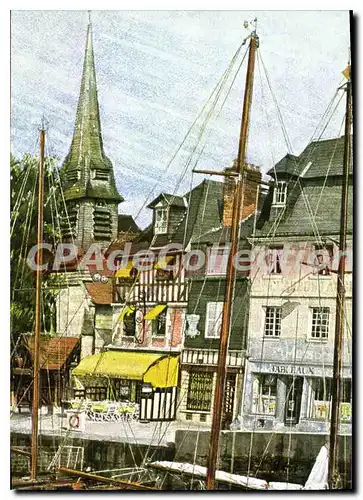 Cartes postales moderne Honfleur Aquarelle De Jean Louis Thibaut quai St Etienne la chapelle 1977