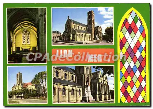 Cartes postales moderne Lion Sur Mer L'Eglise Clocher Roman