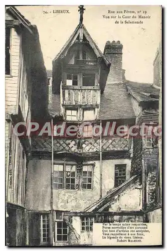 Cartes postales Lisieux Rue Aux Fevres Vue Sur La Cour du manoir de la salamande salamandre