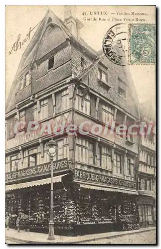 Cartes postales Lisieux Vieilles Maisons Grande Rue Et Place Victor Hugo