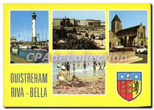 Cartes postales moderne Ouistreham Riva Bella port casino plage �glise