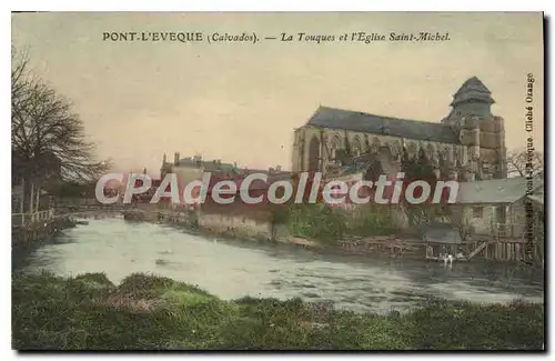 Ansichtskarte AK pont L'Eveque La Touques Et I'Eglise Saint Michel