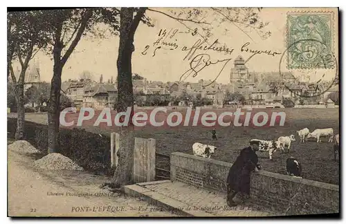 Cartes postales Pont L'Eveque Vue Generale De La nouvelle route de Lisieux