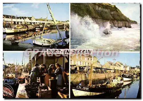 Cartes postales moderne Port En Bessin Les Bateaux De Peche triage du poisson