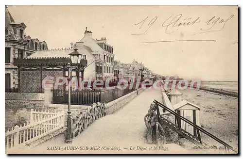 Cartes postales Saint Aubin Sur Mer La Digue Et La Plage