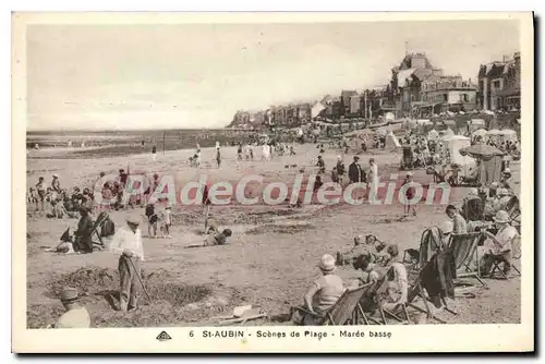 Ansichtskarte AK Saint Aubin Scenes De Plage Maree Basse