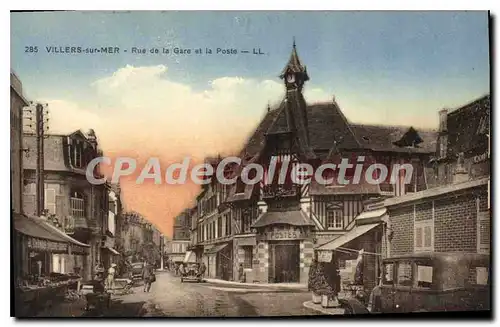 Cartes postales Villers Sur Mer Rue De La Gare Et La Poste