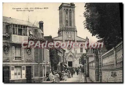 Cartes postales Villers Sur Mer Sortie De I'Eglise