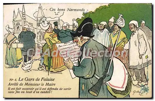 Cartes postales Ces Bons Normands Le Gars De Falaise arr�t� de monsieur le maire num�ro 4