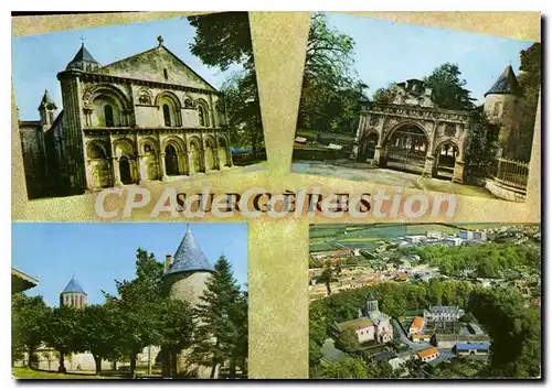 Cartes postales moderne Surgeres L'Eglise Romane Port Renaissance Le Chateau Vue Generale