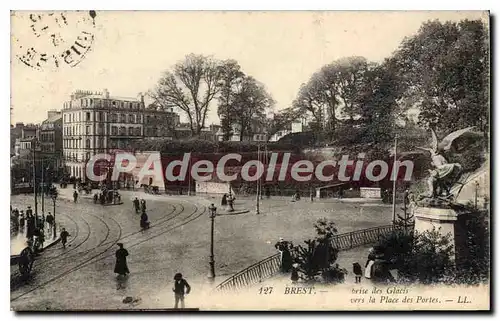 Cartes postales Brest Prise Des Glacis Vers La Place Des Portes